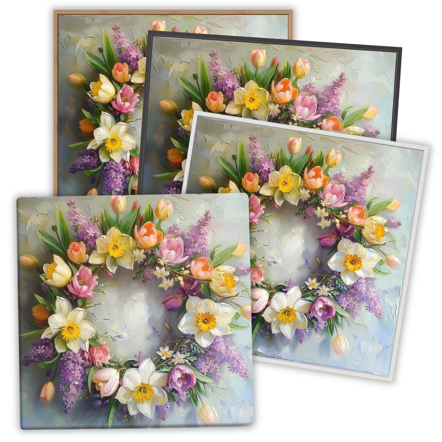 Golden Bloom: Spring Wreath of Elegance