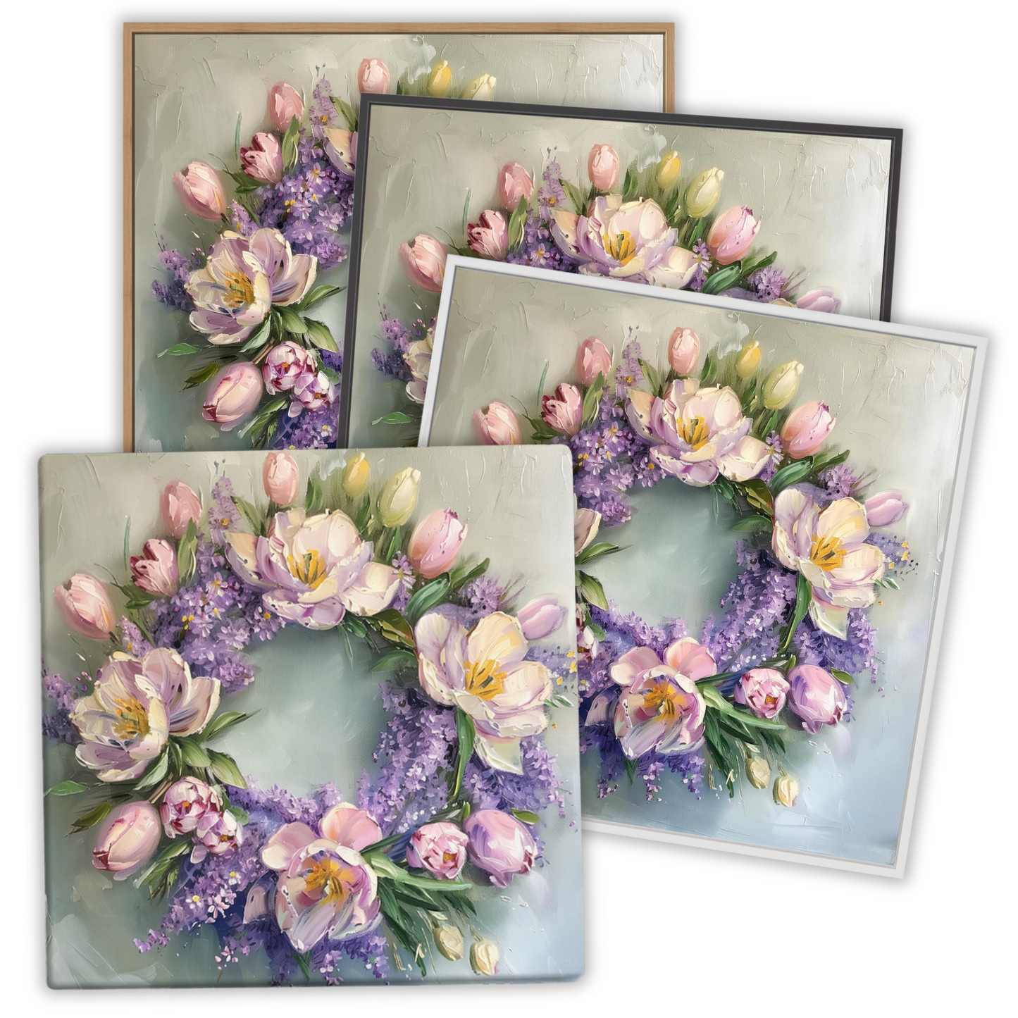 Pastel Bloom Wreath – A Touch of Spring Elegance