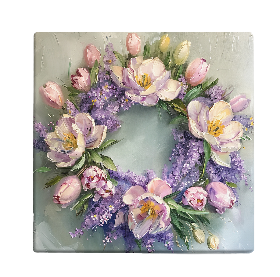 Pastel Bloom Wreath – A Touch of Spring Elegance