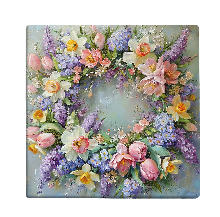 Spring’s Embrace: A Floral Wreath of Renewal