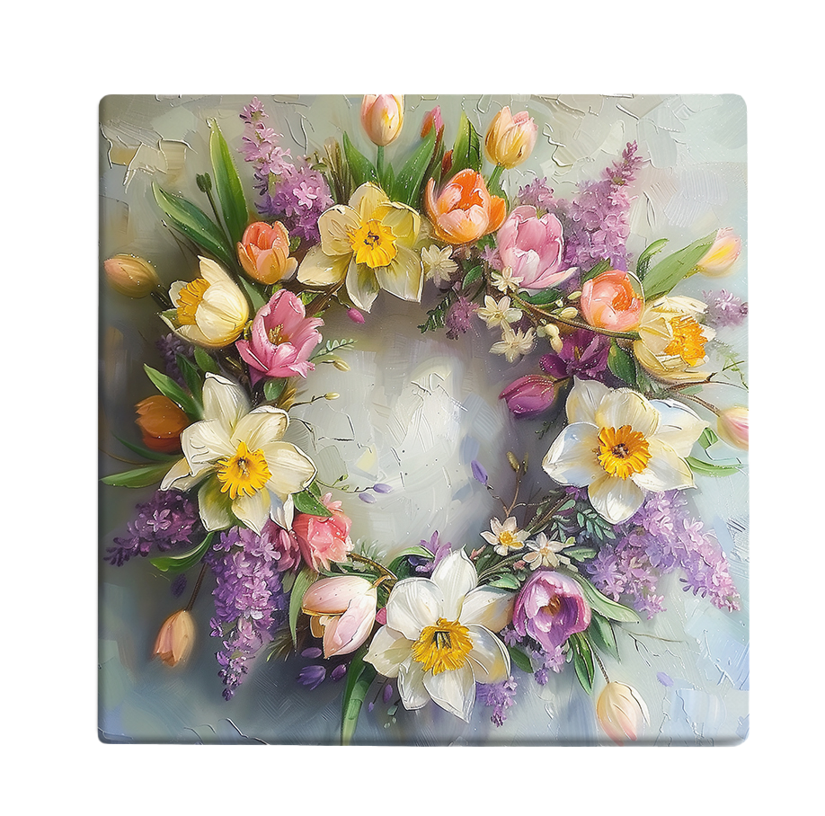 Golden Bloom: Spring Wreath of Elegance
