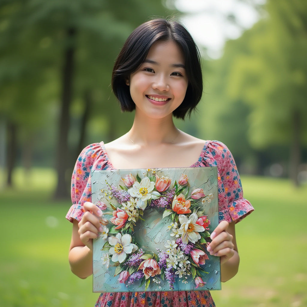 Blossom Harmony: A Spring Wreath in Bloom