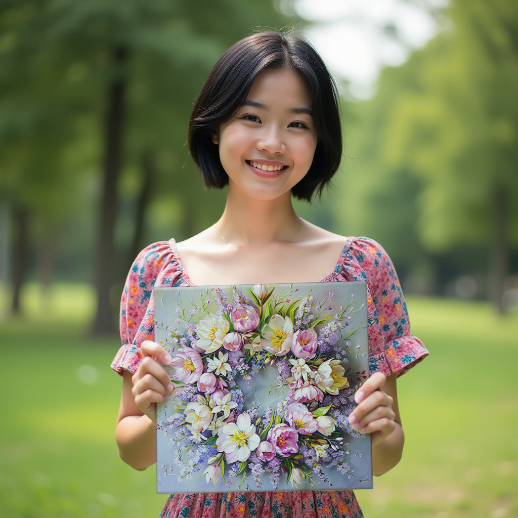 Lavender Whispers: A Floral Wreath of Serenity