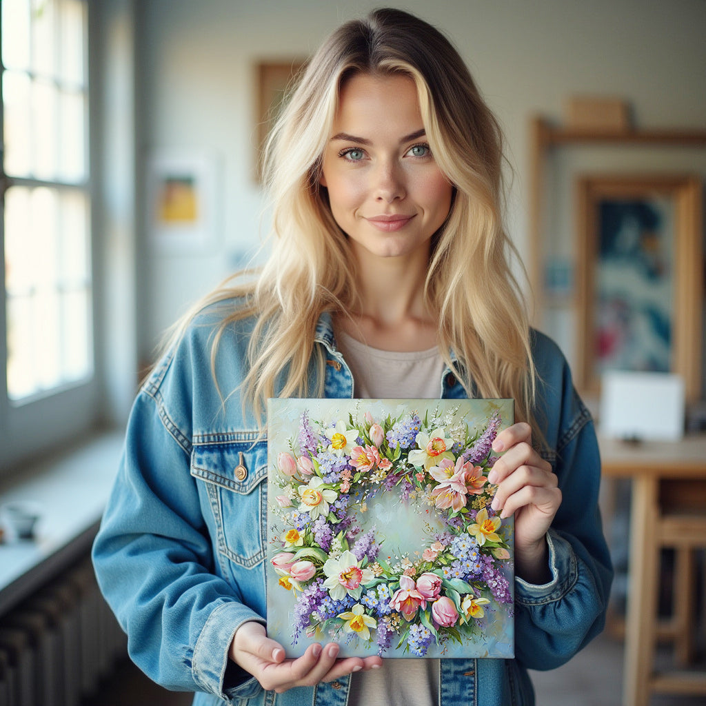 Spring’s Embrace: A Floral Wreath of Renewal