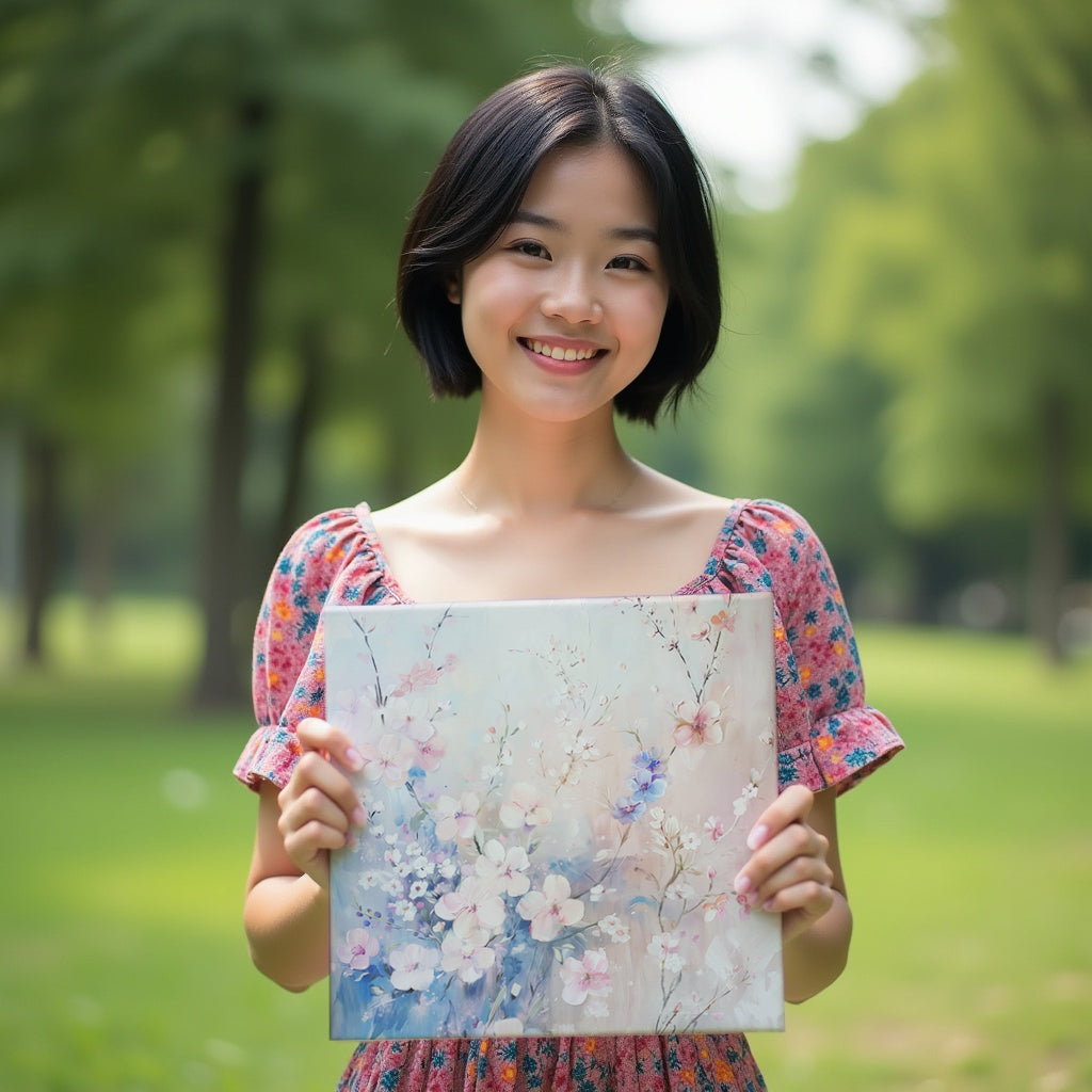 Whispering Blossoms – Soft Pastel Floral Canvas