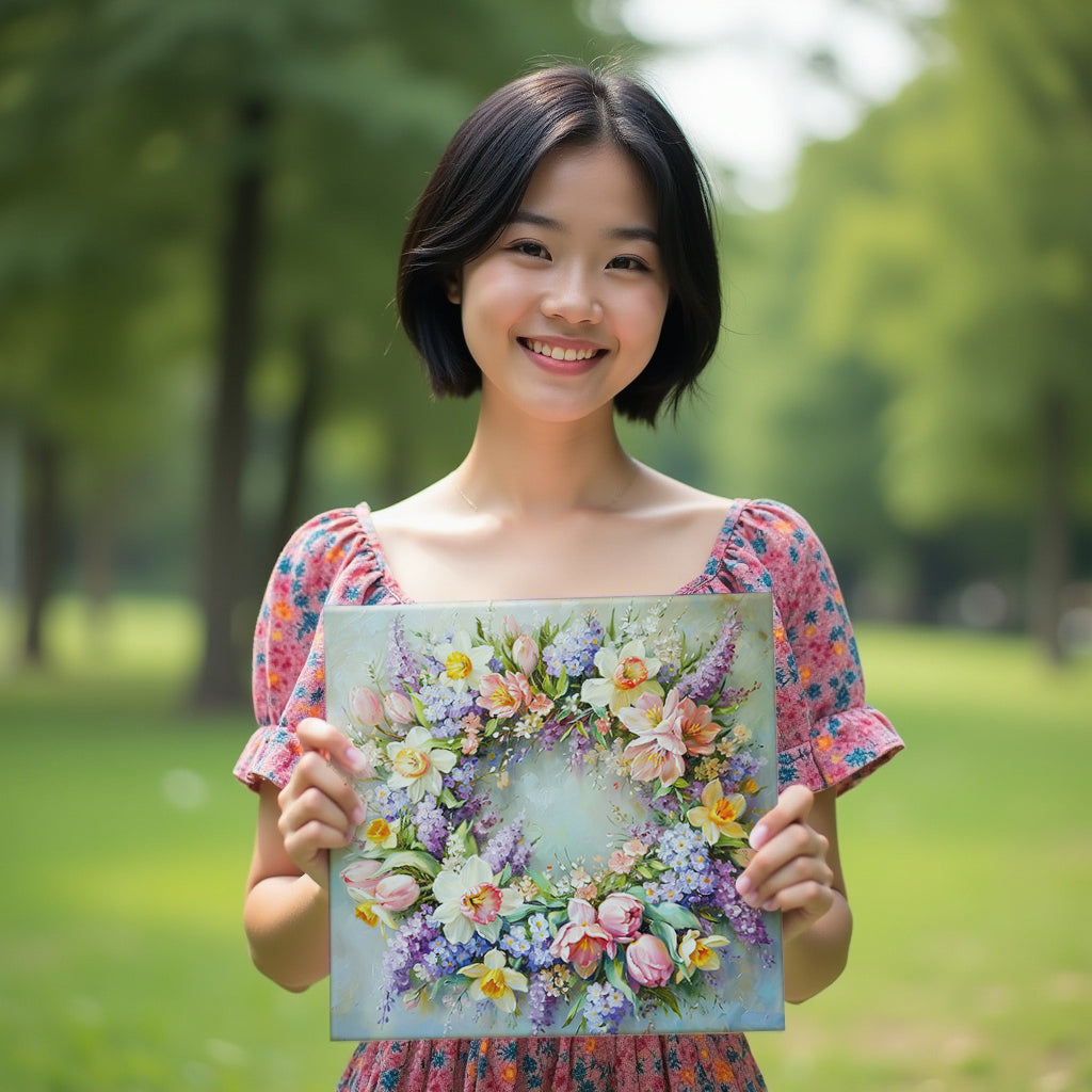 Spring’s Embrace: A Floral Wreath of Renewal