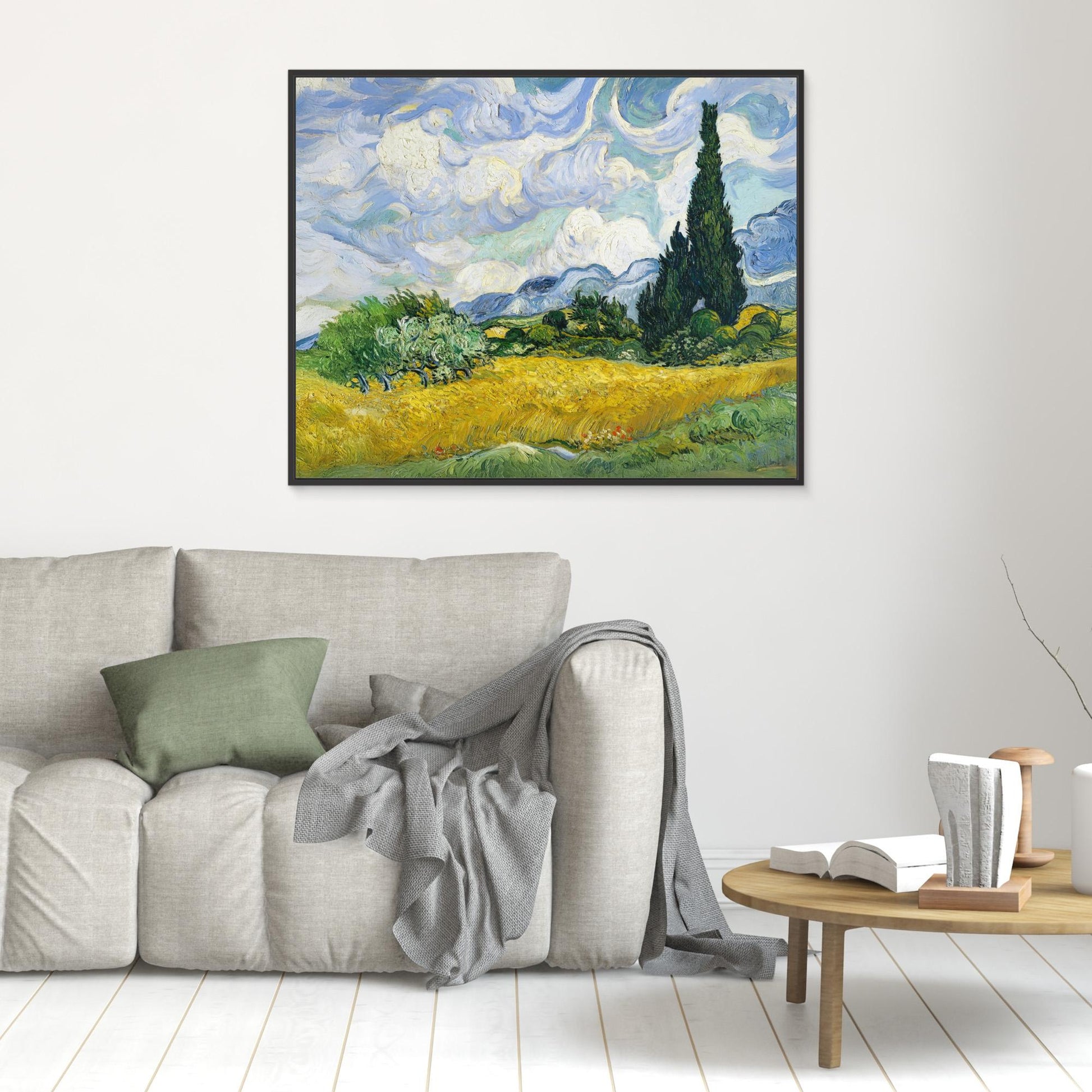 Cypress Trees in the Wheat Fields, Inspired by Vincent van Gogh