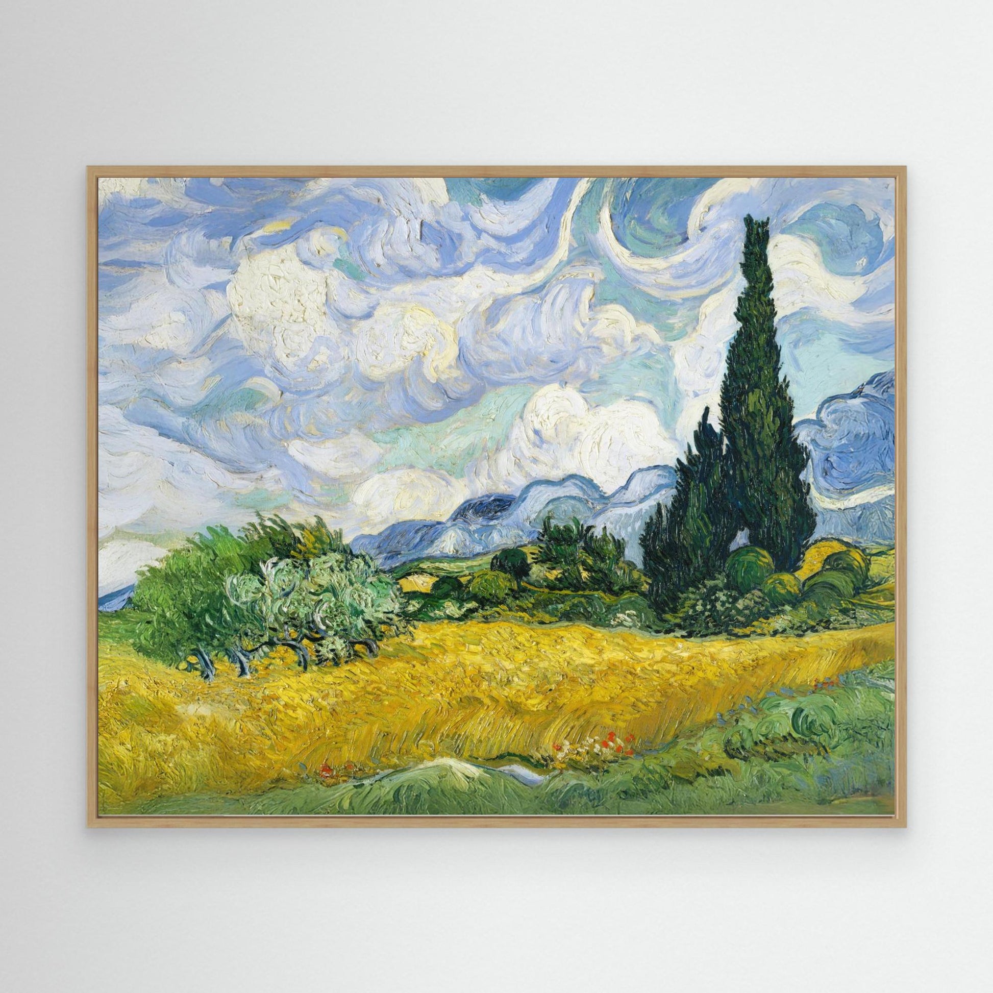 Cypress Trees in the Wheat Fields, Inspired by Vincent van Gogh