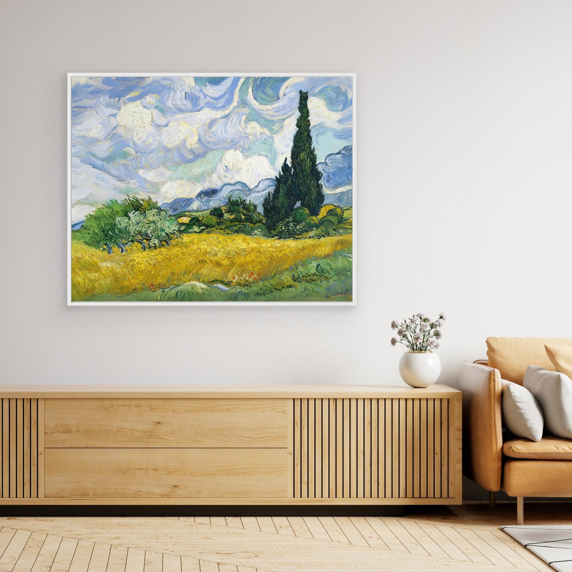 Cypress Trees in the Wheat Fields, Inspired by Vincent van Gogh