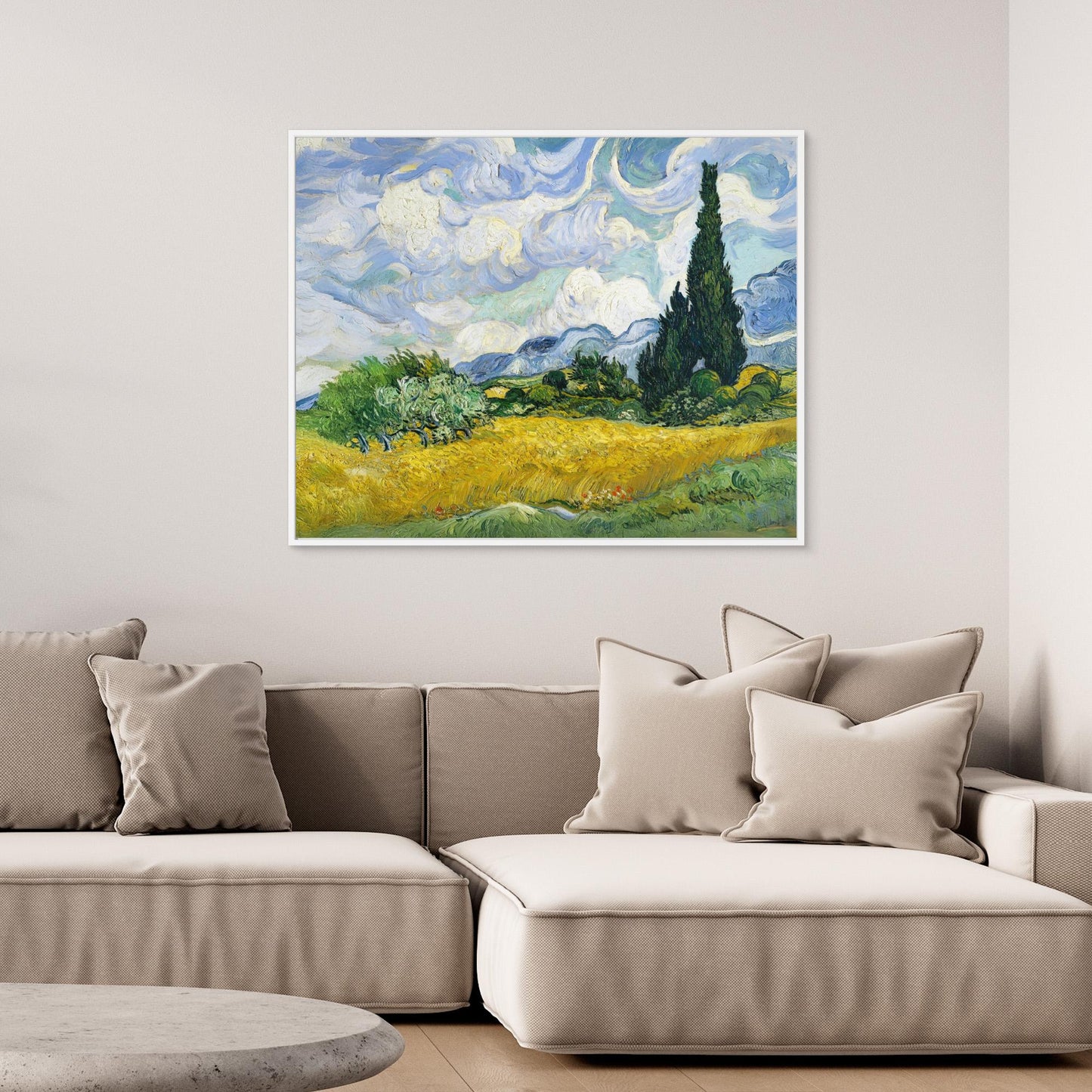 Cypress Trees in the Wheat Fields, Inspired by Vincent van Gogh